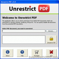 Remove Restrictions from Adobe PDF File screenshot